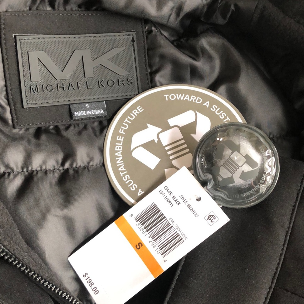 Michael Kors Men's Belgravia Woven Zip-Up Jacket Black Size S - Picture 10 of 16